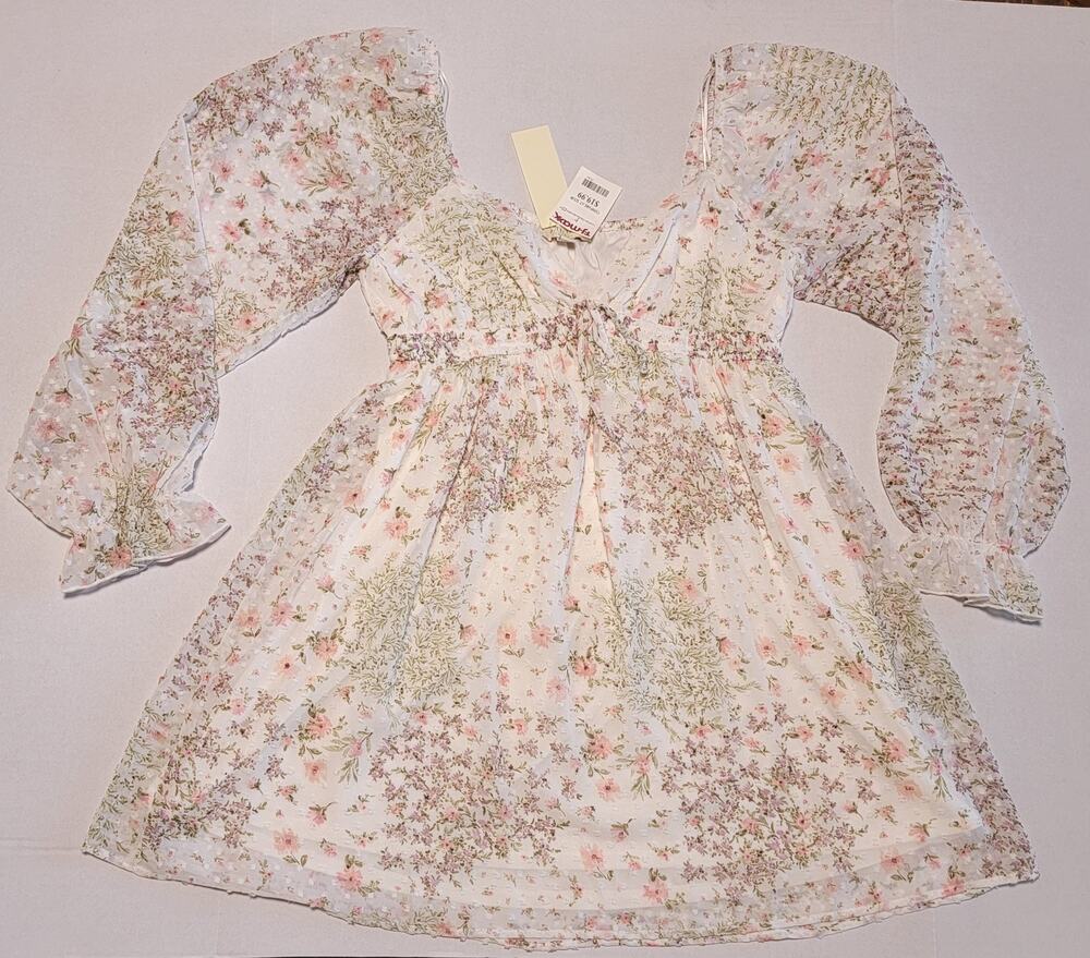 Thirty/Thirty Floral Long Sleeve Boho Dress XL Women’s Summer Spring Mini Dress